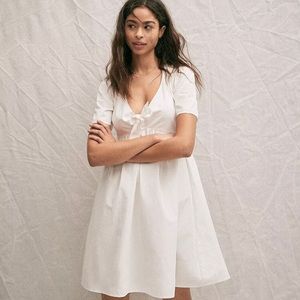 Madewell Tie Front Poplin Mini Dress, NWT, 14!